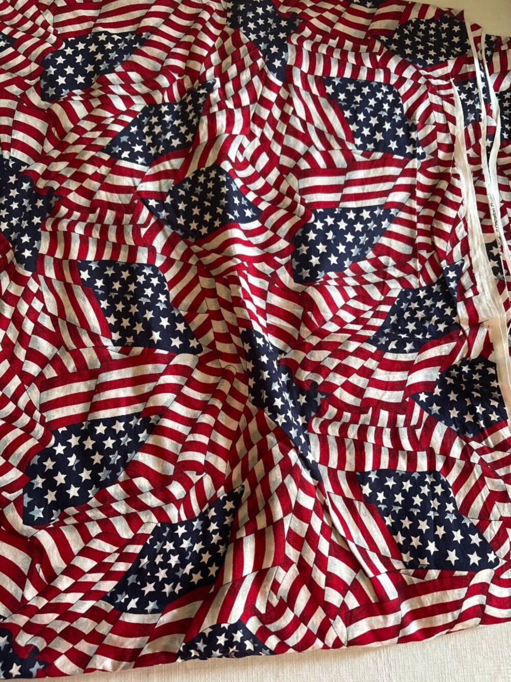 Fabric Patriotic Theme American Flag Red White & Blue Cotton Craft Sewing